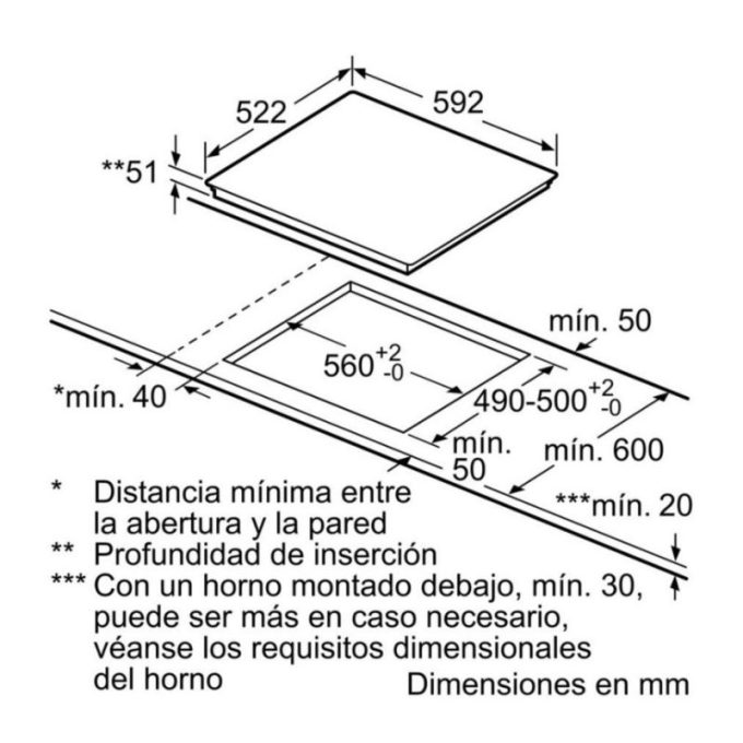 Bếp từ Bosch PIJ651BB2E 6 Kích thước Bếp từ Bosch PIJ651BB2E
