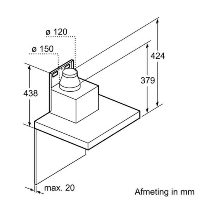Máy hút mùi Bosch DWB97JP50 8 Kích thước Máy hút mùi Bosch DWB97JP50