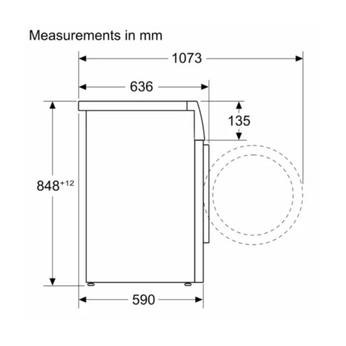 Máy giặt Bosch WGG244A0SG 4 Kích thước máy giặt Bosch WGG244A0SG