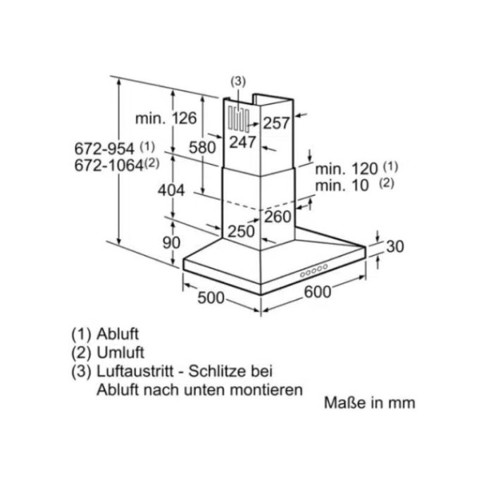 Máy hút mùi Bosch DWW067A50 4 Kích thước máy hút mùi Bosch DWW067A50
