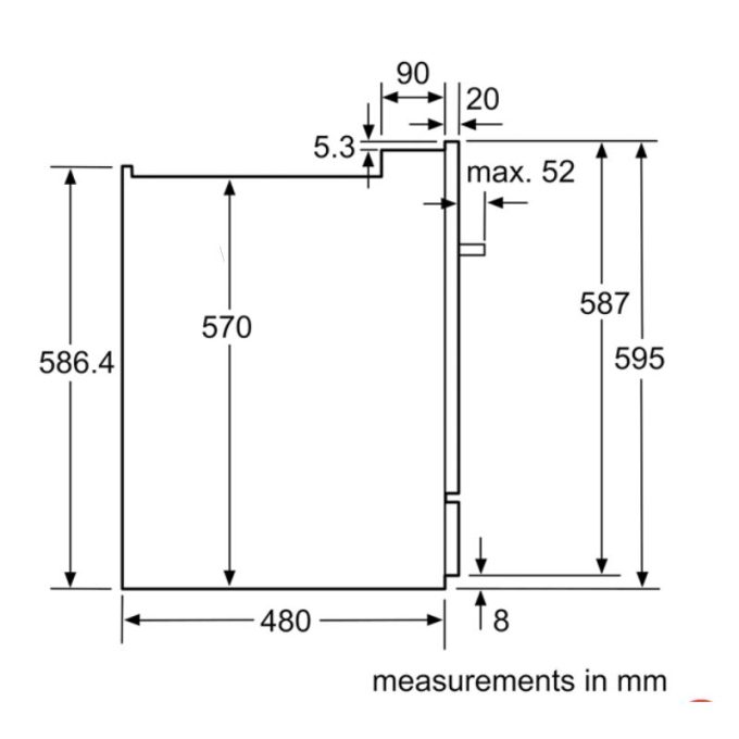 Máy rửa bát Bosch SCE64M65EU 7 Kích thước máy rửa bát Bosch SCE64M65EU