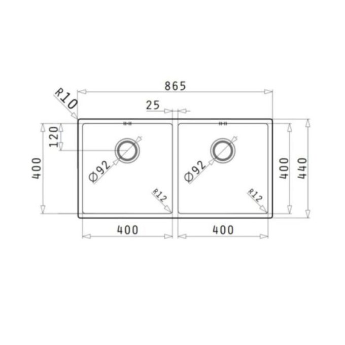 Chậu rửa bát Bosch ASTRIS 2B 3 kích thước của Chậu rửa bát Bosch ASTRIS 2B