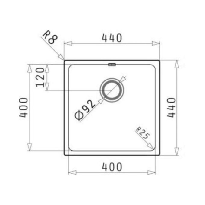 Chậu rửa bát Bosch LYDIA 1B 3 kích thước của Chậu rửa bát Bosch LYDIA 1B