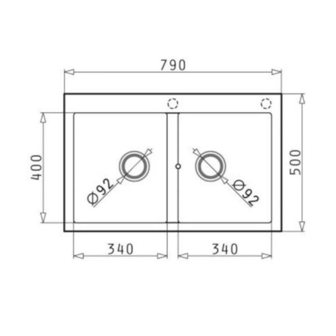 Chậu rửa bát Bosch Pyragranite Alazia 2B 3 kích thước của Chậu rửa bát Bosch Pyragranite Alazia 2B