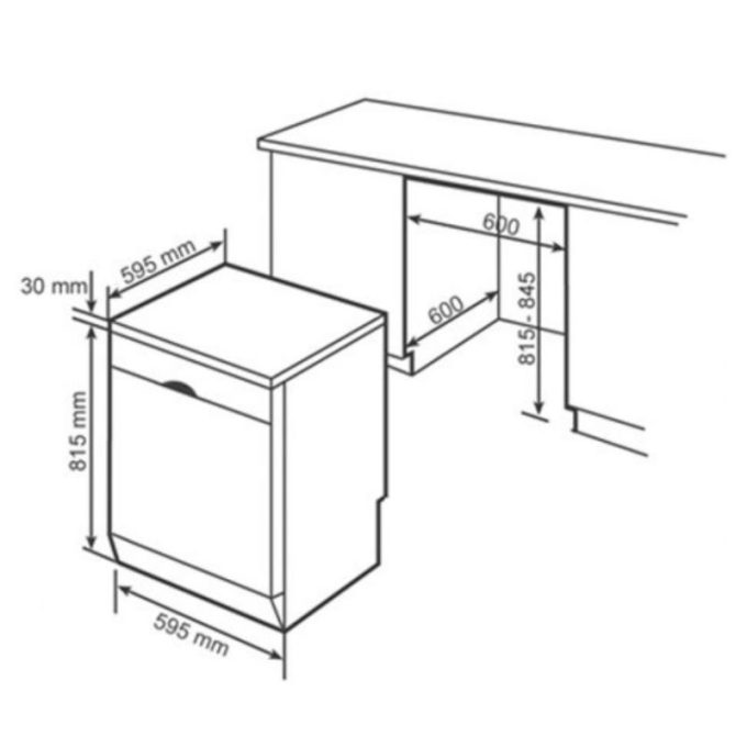 Máy rửa bát Bosch SMS40E32EU 5 Kích thước máy rửa bát Bosch SMS40E32EU