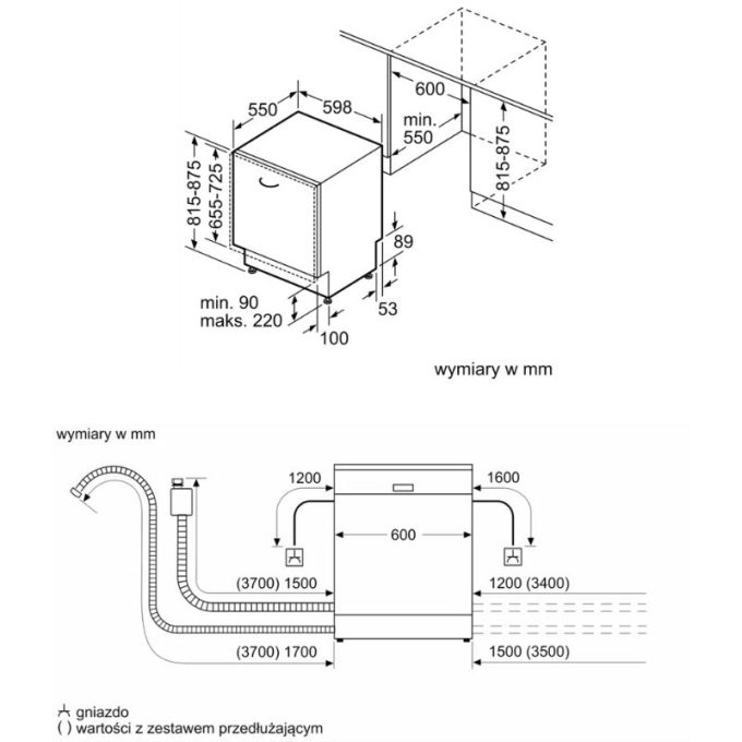Máy rửa bát Bosch SMV4ECX14E serie 4 7 kich thuoc may rua bat bosch smv4ecx14e serie 4