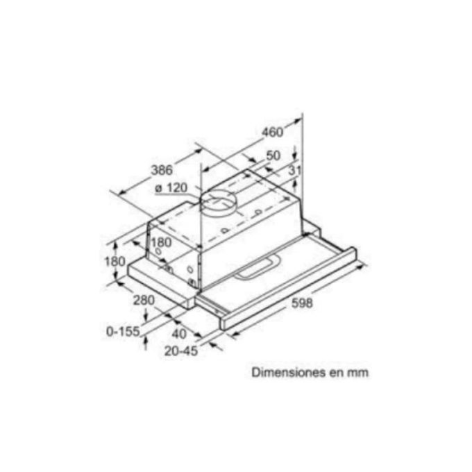 Kích thước của Máy hút mùi Bosch DHI625T
