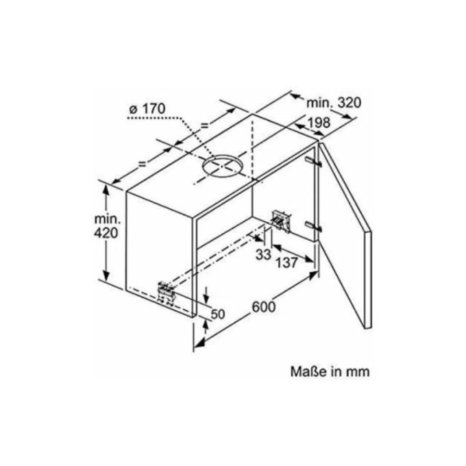 Kích thước của Máy hút mùi Bosch DHI655FX