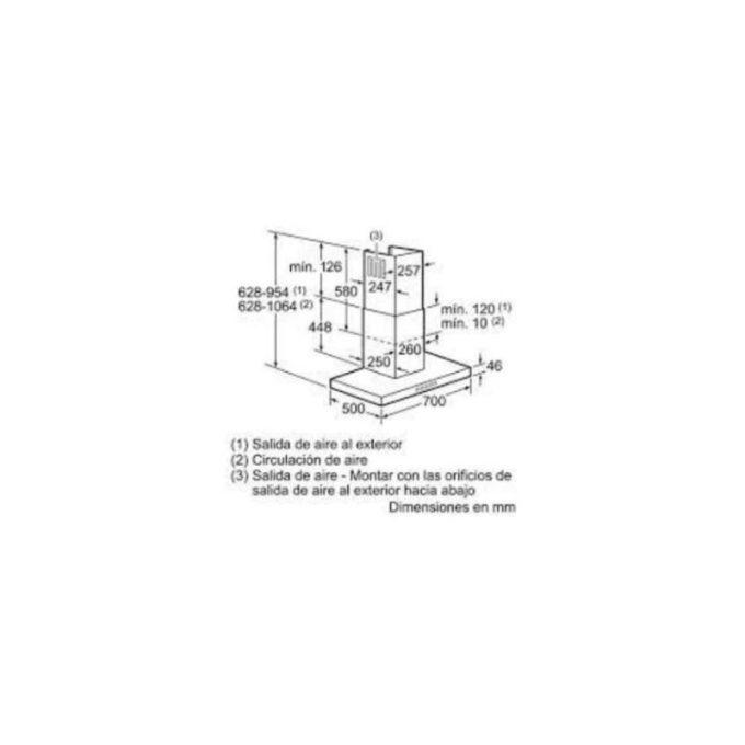 Máy hút mùi Bosch DWA077A50 3 Kích thước của Máy hút mùi Bosch DWA077A50