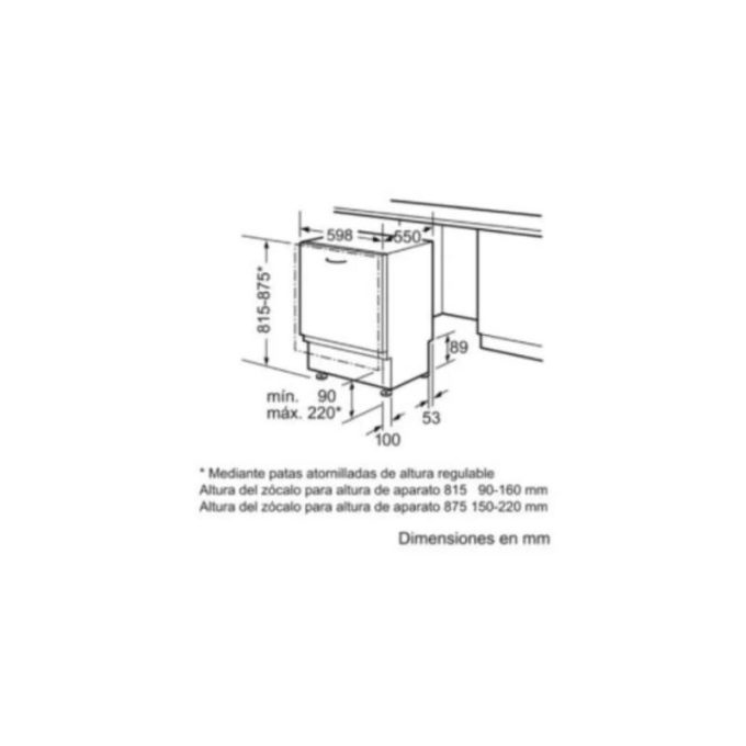 Máy rửa bát Bosch SMV69U80EU 4 Kích thước của Máy rửa bát Bosch SMV69U80EU