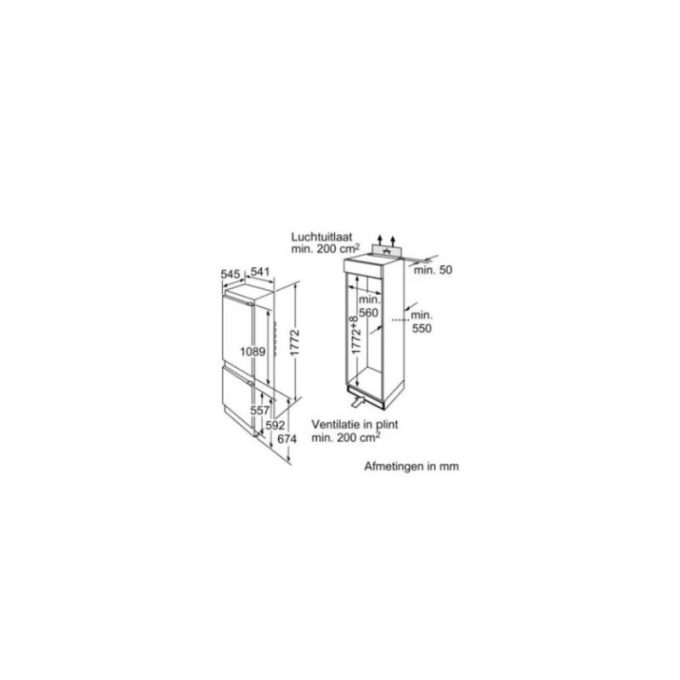 Tủ lạnh Bosch KIV38X20 4 Kích thước của Tủ lạnh Bosch KIV38X20