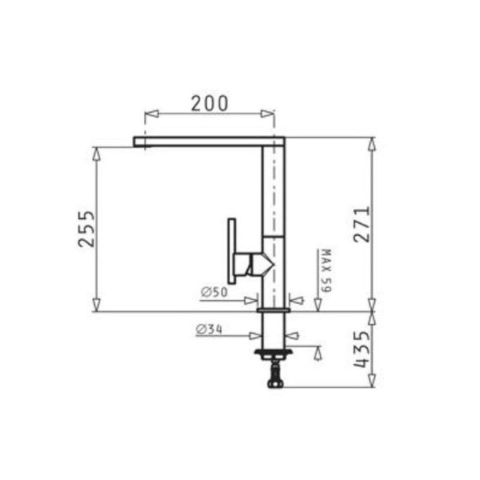 kích thước của Vòi rửa bát Bosch Grazia