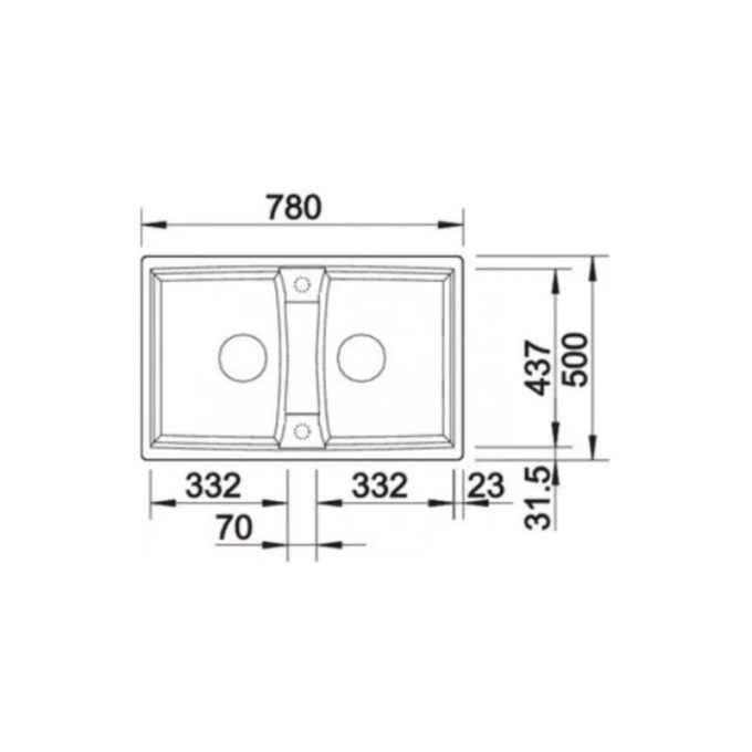 Chậu rửa bát Bosch Blanco LEXA 8 Anthracite 524960 3 Kích thước của Chậu rửa bát Bosch Blanco LEXA 8 Anthracite 524960