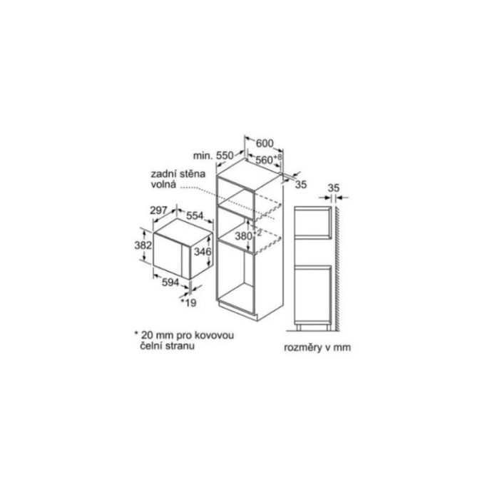 Lò vi sóng Bosch BFL523MS0 3 Kích thước của Lò vi sóng Bosch BFL523MS0