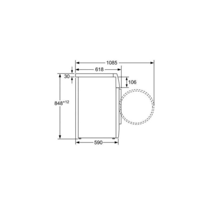 Máy giặt quần áo Bosch WVH30542EU 4 Kích thước của Máy giặt quần áo Bosch WVH30542EU