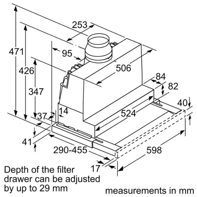 Máy hút mùi Bosch DFS067A51B 5 Kích thước máy hút mùi Bosch DFS067A51B
