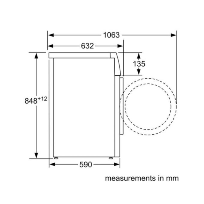 Máy giặt Bosch WAV28L40SG 7 Kích thước máy giặt Bosch WAV28L40SG