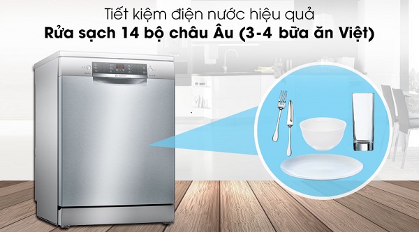 Máy rửa bát Bosch 14 bộ loại nào tốt? 2 Chương trình Rửa tiết kiệm là chương trình mặc định của máy rửa bát Bosch