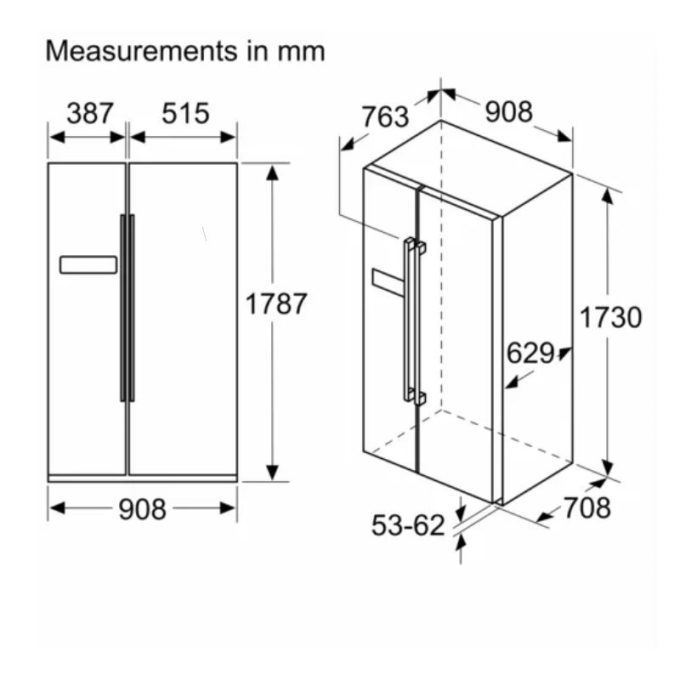 Tủ lạnh Bosch KAN93VIFPG 4 Kích thước tủ lạnh Bosch KAN93VIFPG