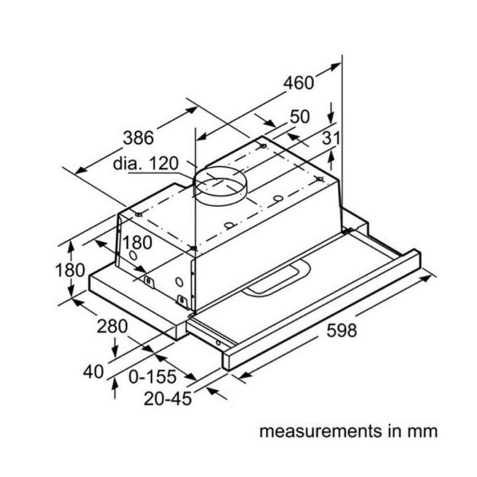 Máy hút mùi Bosch DHI623GSG 5 Kích thước Máy hút khóI khử mùI Bosch DHI623GSG