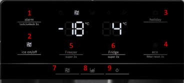 Bảng điều khiển tủ lạnh Bosch KAG93AIEPG Bảng điều khiển tủ lạnh Bosch KAG93AIEPG