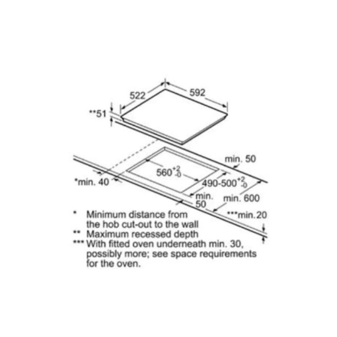 Kích thước của Bếp từ Bosch PID631BB1E