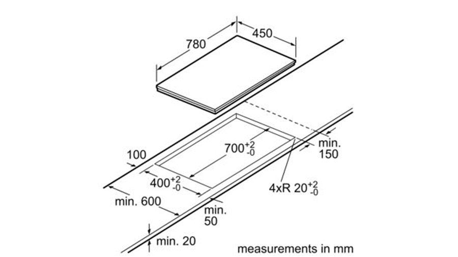Bếp từ Bosch PPI82560MS bếp đôi 2 vùng nấu Serie 8 7 Kích thước Bếp từ Bosch PPI82560MS