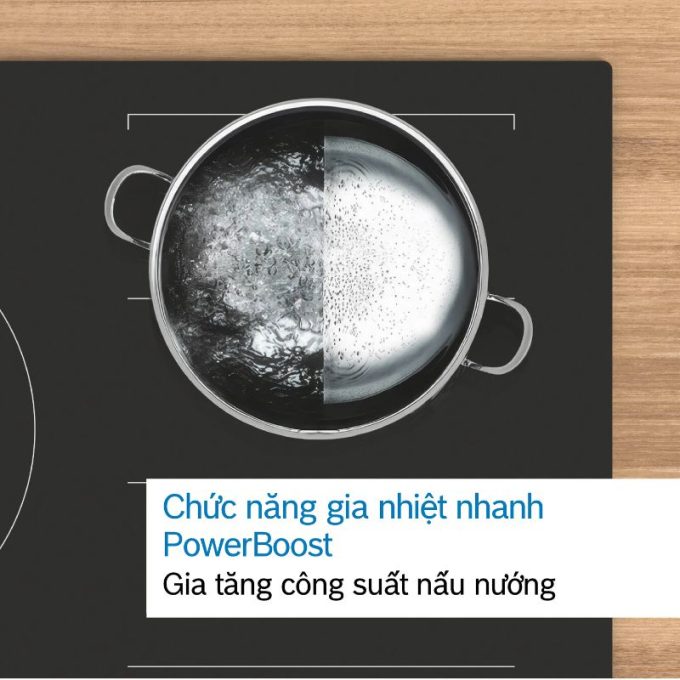Chức năng bếp từ Bosch PPI82560MS bếp đôi 2 vùng nấu Serie 8