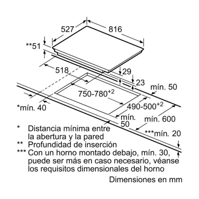 Kích thước Bếp từ Bosch PIE875DC1E