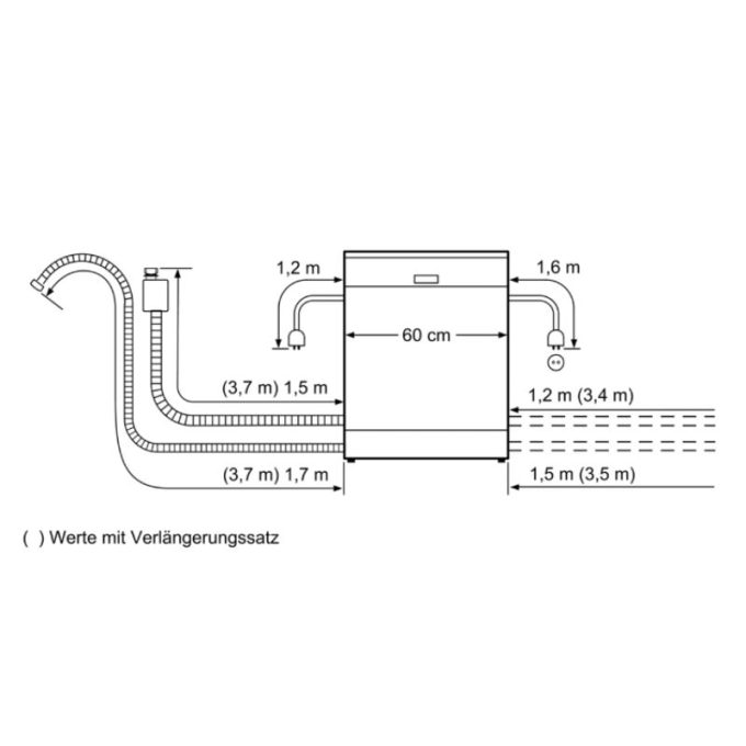 Máy rửa bát Bosch SMI68NS07E 7 Kích thước đường ống máy rửa chén bát Bosch SMI6ECS57E