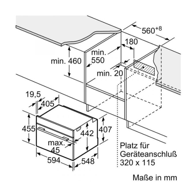 Lò nướng Bosch CBG635BS3 4 Kích thước Lò nướng Bosch CBG635BS3