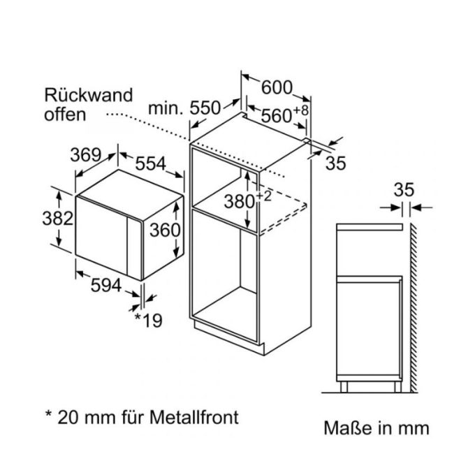 Lò vi sóng Bosch BEL554MS0 5 Kích thước lò vi sóng Bosch BEL554MS0