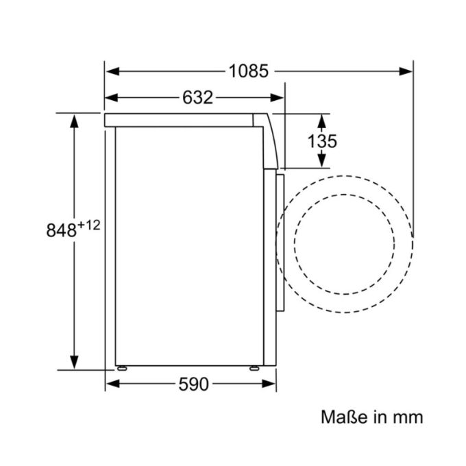 Máy giặt Bosch WAV28E43 3 Kích thước Máy giặt Bosch WAV28E43