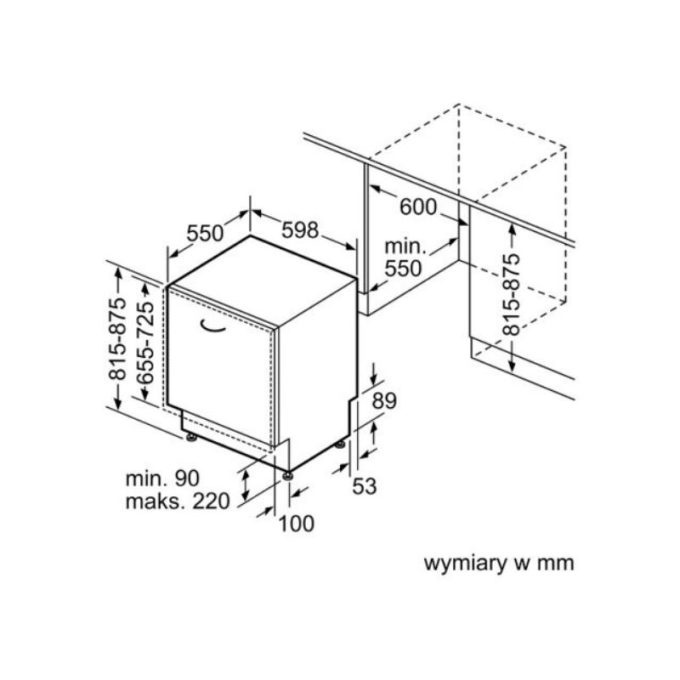 Máy rửa bát Bosch SMV4EVX10E 4 Kích thước máy rửa bát Bosch SMV4EVX10E