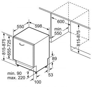Máy rửa chén bát Bosch SMV6ZCX49E seri 6 9 THÔNG SỐ KỸ THUẬT CỦA MÁY RỬA BÁT BOSCH SMV6ZCX49E