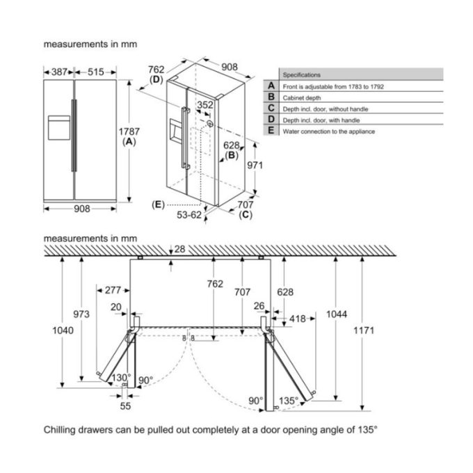 Tủ lạnh Bosch KAG93AIEPG 3 Thông số kỹ thuật tủ lạnh Bosch KAG93AIEPG
