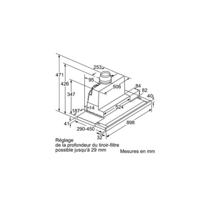 Máy hút mùi Bosch DFS097K51 4 Kích thước máy hút mùi Bosch DFS097K51