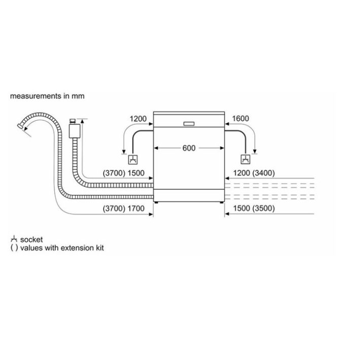 Máy rửa bát Bosch SMS2ITW04E 5 Kích thước máy rửa bát Bosch SMS2ITW04E