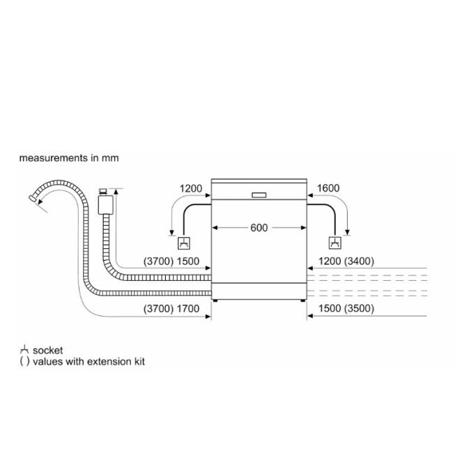 Máy rửa bát Bosch SMS8YCI03E 9 Kích thước máy rửa bát Bosch SMS8YCI03E