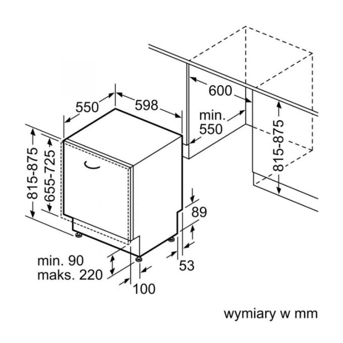 Máy rửa bát Bosch SMV6ZCX00E 8 Kích thước Máy rửa bát Bosch SMV6ZCX00E