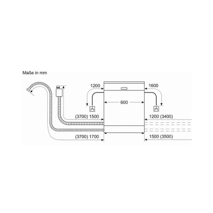 Máy rửa bát Bosch SMS6W00EZC 9 Thiết kế lắp đặt của máy rửa bát Bosch SMS6W00EZC