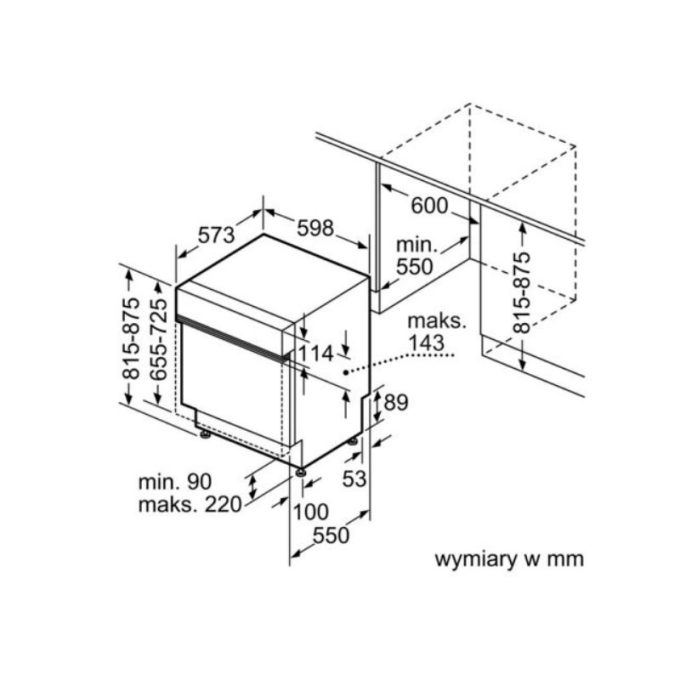 Máy rửa bát Bosch SMI4HVS33E 9 kích thước của Máy rửa bát Bosch SMI4HVS33E