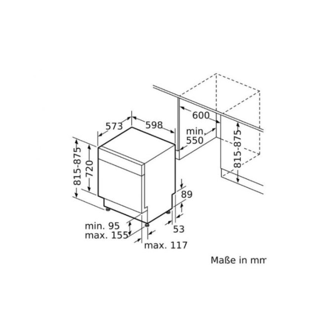 Máy rửa bát Bosch SMU6ZCS49E Serie 6 8 kích thước Máy rửa bát Bosch SMU6ZCS49E Serie 6