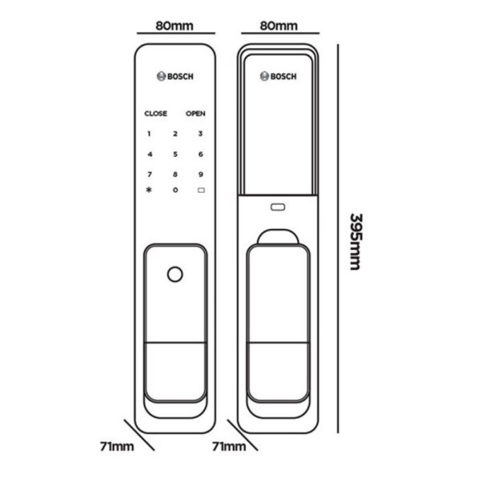 Khóa cửa điện tử Bosch FU750 5 Kích thước khóa cửa điện tử Bosch FU750