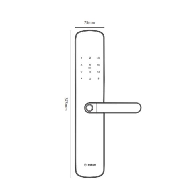 Khóa cửa điện tử Bosch ID60 EU 5 Kích thước khóa cửa điện tử Bosch ID60 EU