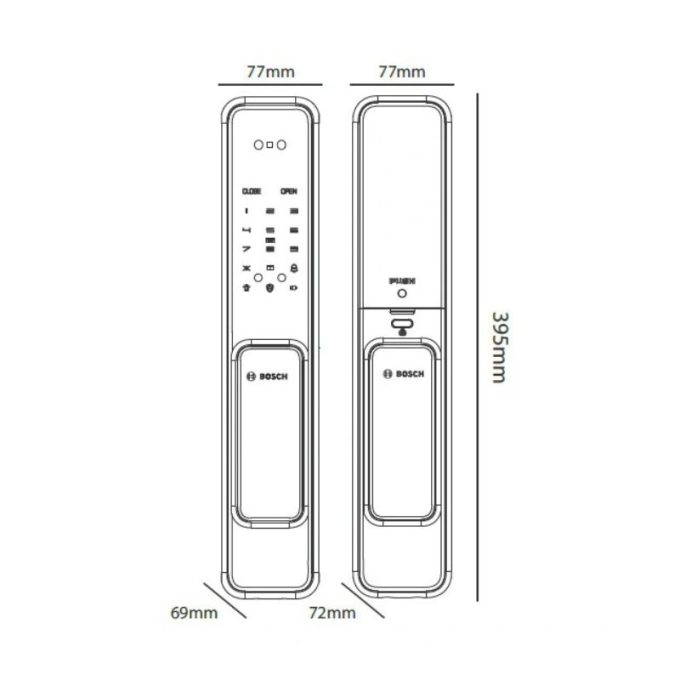 Kích thước khóa điện tử Bosch EL600B EU - APP