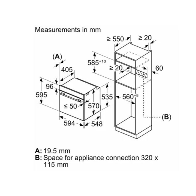 Lò nướng Bosch HBG6764B6B 5 Kích thước Lò nướng Bosch HBG6764B6B