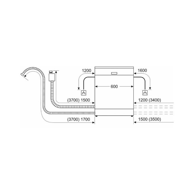 Máy rửa bát âm tủ Bosch SMH6ZDX00E 8 Thiết kế lắp đặt của máy rửa bát âm tủ Bosch SMH6ZDX00E
