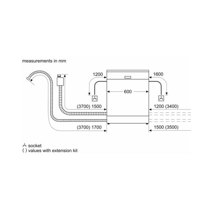 Máy rửa bát Bosch SMS6ZCI08E Serie 6 9 Thiết kế lắp đặt của máy rửa bát Bosch SMS6ZCI08E Serie 6