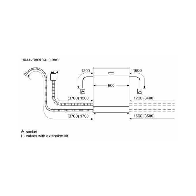 MÁY RỬA BÁT BOSCH SMS8ZDW48M 9 Thiết kế lắp đặt của máy rửa bát Bosch SMS8ZDW48M